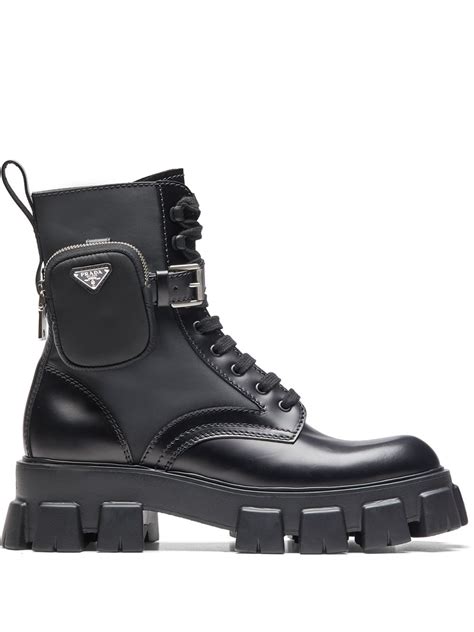 prada knee high boots vintage|Prada ankle pouch combat boots.